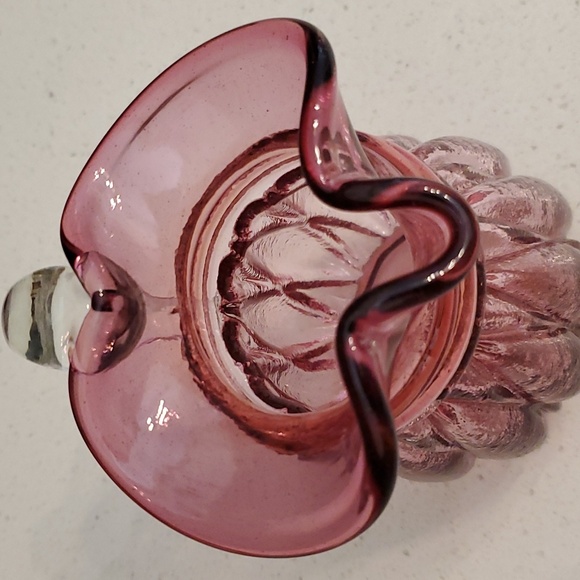 Vintage Cranberry Glass Pitcher - Picture 4 of 9